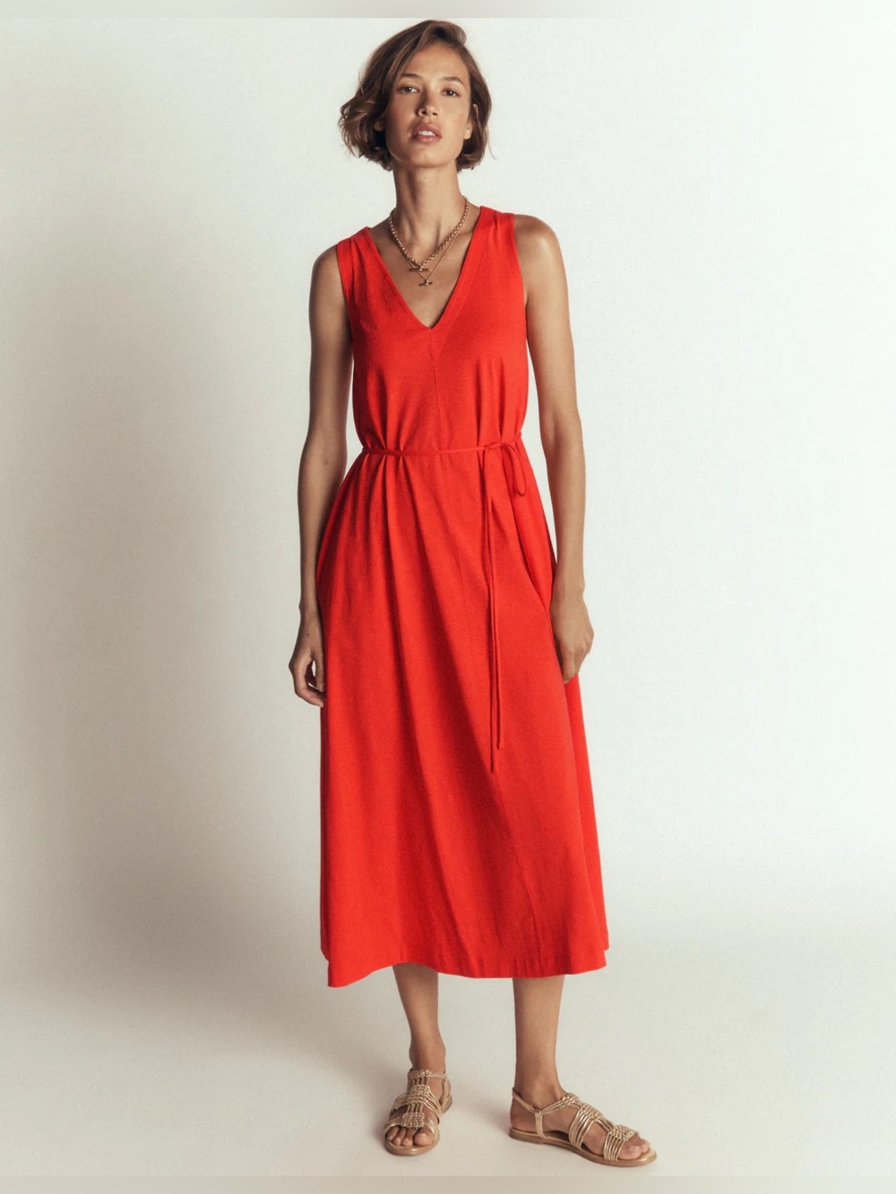 Boden Mia V-neck Dress Firecracker Red 🧨